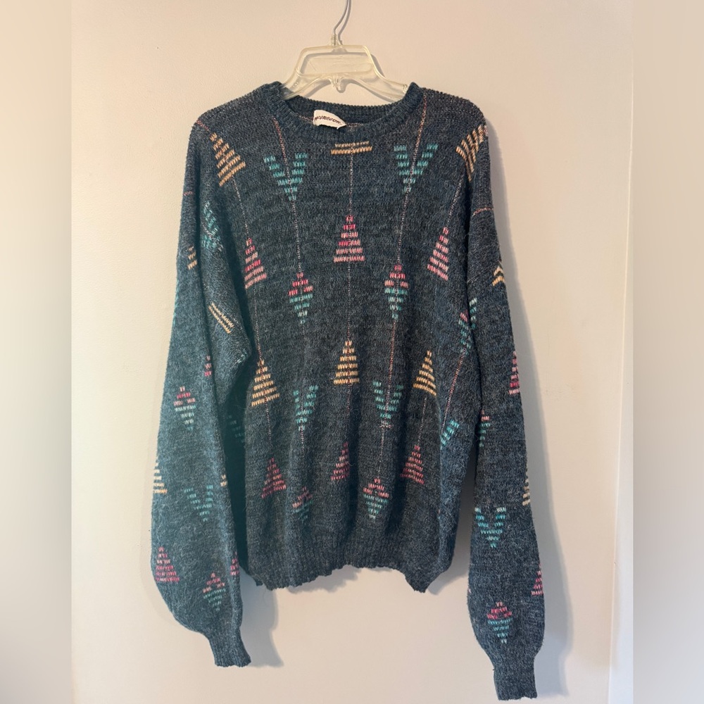 Vintage Mcgregor Geometric Patterned Gray Acrylic… - image 1